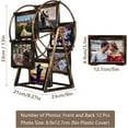 thumbnail image 3 of Qunbio 12 Photos Rotating Ferris Wheel Picture Frame, Vintage Embossed Designs 5 inches Frame for Home Decor Wedding Birthday Gifts, Antique Bronze, 3 of 10