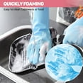 thumbnail image 2 of Guantes de silicona para lavar platos, guantes de goma reutilizables para lavar platos para el hogar, baño, baño de mascotas, coches, frutas y más (azul) JAMW Sencillez, 2 of 5