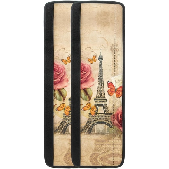 NETILGEN Torre Eiffel Rose Retro Refrigerator Door Handle Covers Set of 2,Non-Slip Kitchen Applience Protector for Fridge Oven Dishwasher,Keep Home Kitchen Clean from Smudges Fingerprints