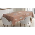 thumbnail image 1 of Abstract Tablecloth, Fantastic Cartoon Design Dandelion Flowers with Single Leaf Chocolate Background, Rectangular Table Cover for Dining Room Kitchen, 60" X 84",Multicolor, by Ambesonne, 1 of 3