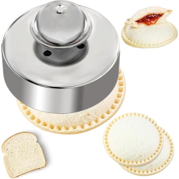 Sandwich , Sandwich Maker 3.5In Cookies  304 Stainless Steel, Jelly Sandwiches Tool and Sealer, DIY Sandwich for  Lunch  to School