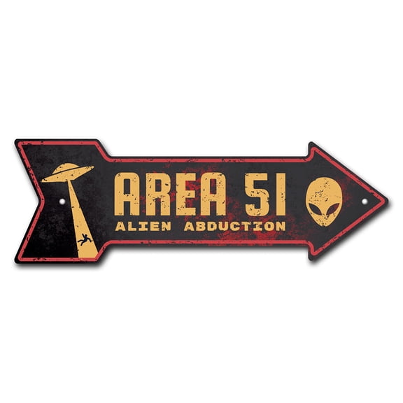 SignMission P-ARROW8-999976 8 x 24 in. Wide Area 51 Arrow Sign