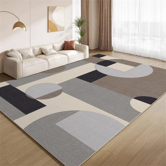 Retro Gray Brown Rug 2x3 Small Area Rugs Funky Geometric Print Rugs Soft Washable Non Slip Carpet for Living Room Bedroom Entry Floor Mats