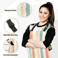 thumbnail image 2 of 5 Pcs Kitchen Set Heat Resistant Oven Mitts and Non-Slip Pot Holders with Adjustable Cooking Apron Soft Color Striped, 2 of 6