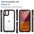 thumbnail image 2 of Feishell Clear Case for iPhone 11 6.1 inch,Shockproof Hybrid Soft TPU Bumper Anti-Scratch Hard Acrylic Back Transparent Slim Phone Case Cover for iPhone 11,Black, 2 of 8