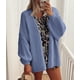 thumbnail image 4 of Suéteres Cardigan Oversized para Mujer PRETTYGARDEN 2025 Otoño Manga Lámpara Larga Tejido Abierto Liviano (Azul Bruma, XL), 4 of 8