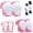 Pink, variant on Vornel Protective Gear Set 6 Pack - Knee Elbow Wrist Pads for Kids Youth Adult, Adjustable for Skate Cycling Scooter, Multiple Colors