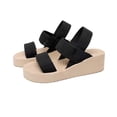 thumbnail image 5 of Willtoo Women's Orthopedic Sandals Comfortable Summer Thick Soled Wedge Slides Soft Sole Casual Elastic Straps Sandals for Women, 5 of 6