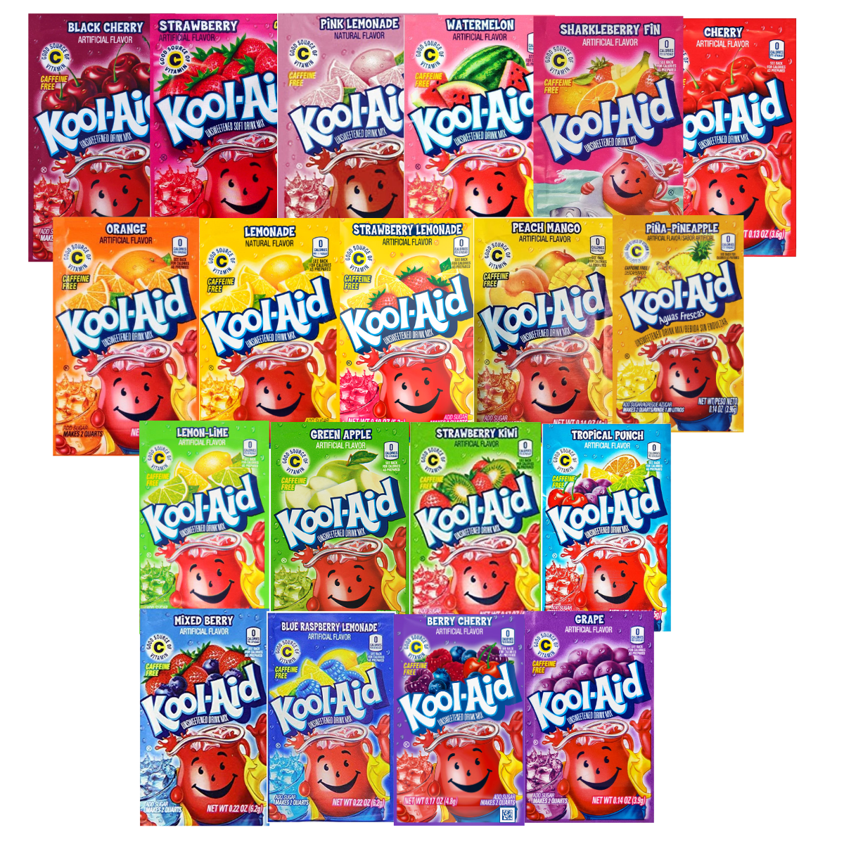 Kool-Aid Drink Mix Variety Pack, 10 Flavors, 50 Packets, Kosher