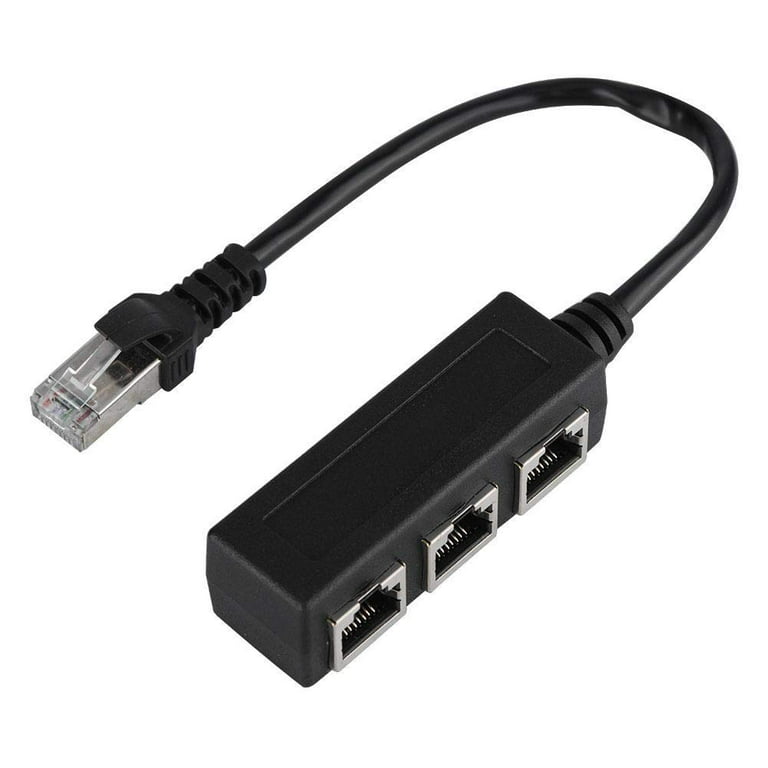 Qiilu Ethernet Splitter Ethernet Extension Cable Adapter Ethernet Adapter  For Router TV BOX Plug And Play,Ethernet Adapter 