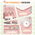 thumbnail image 6 of TLSUNNY Toddler Play Kitchen, 30 INCHES Height, with Sink, Clicking Knobs & 5Pcs Cookware, Ideal Gift for Little Girls, 6 of 10