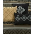 thumbnail image 5 of Lanco Geometric Black and Gold Comforter Set King Size , 7 Piece Jacquard Bedding Set , Ultra-soft, 5 of 7