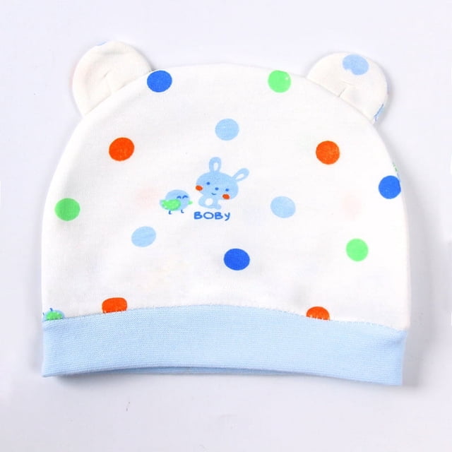 Gorro de una sola capa para recién nacidos de primavera y verano, gorro de confinamiento suave de dos orejas para bebés de 0 a 3 meses, gorro a prueba de viento para bebés