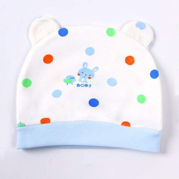 Gorro de una sola capa para recién nacidos de primavera y verano, gorro de confinamiento suave de dos orejas para bebés de 0 a 3 meses, gorro a prueba de viento para bebés