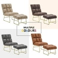 thumbnail image 5 of Mcombo Accent Chair with Ottoman, Club Chair with Golden Metal Legs, for Living Room 4013 (Brown), 5 of 9