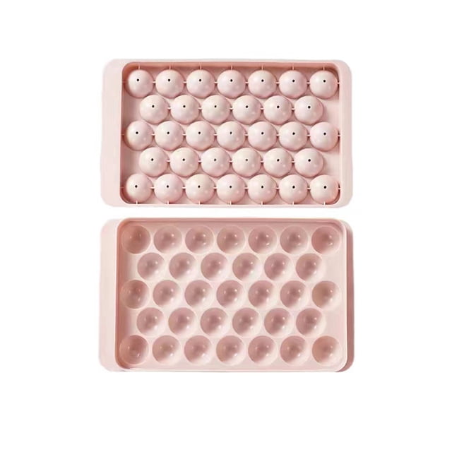 Inteprter Bandeja de cubitos de hielo para congelador 33 cavidades DIY molde de bola bebida fabricante de glaseado molde apilable fiesta en casa azul claro Cocina y Comedor Rosa Inteprter HA061071-02