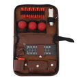 thumbnail image 2 of 6 in 1 Golf Accessory Bag PU Leather Large Capacity Brown Classic Golf Essentials Storage Case, 2 of 7
