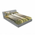 thumbnail image 3 of Forest Bedding Set with Sheet & Covers, Landscape Sunrise in the Forest Leaves in Seasonal Woodland Scenery Photo, Printed Bedroom Decor 2 Shams, 4 Sizes, Yellow Green Brown, by Ambesonne, 3 of 3