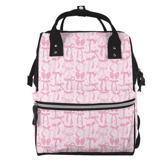 Defioc Ribbon Bow for Baby Diaper Bag Backpack - Baby Bag for Boys & Girls - Diaper Backpack - Large Travel Diaper Bags- Baby Registry Search & Shower Gifts