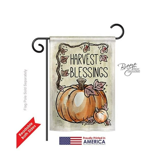 Breeze Decor 63053 Thanksgiving Harvest Blessings 2-Sided Impression Garden Flag - 13 x 18.5 in.