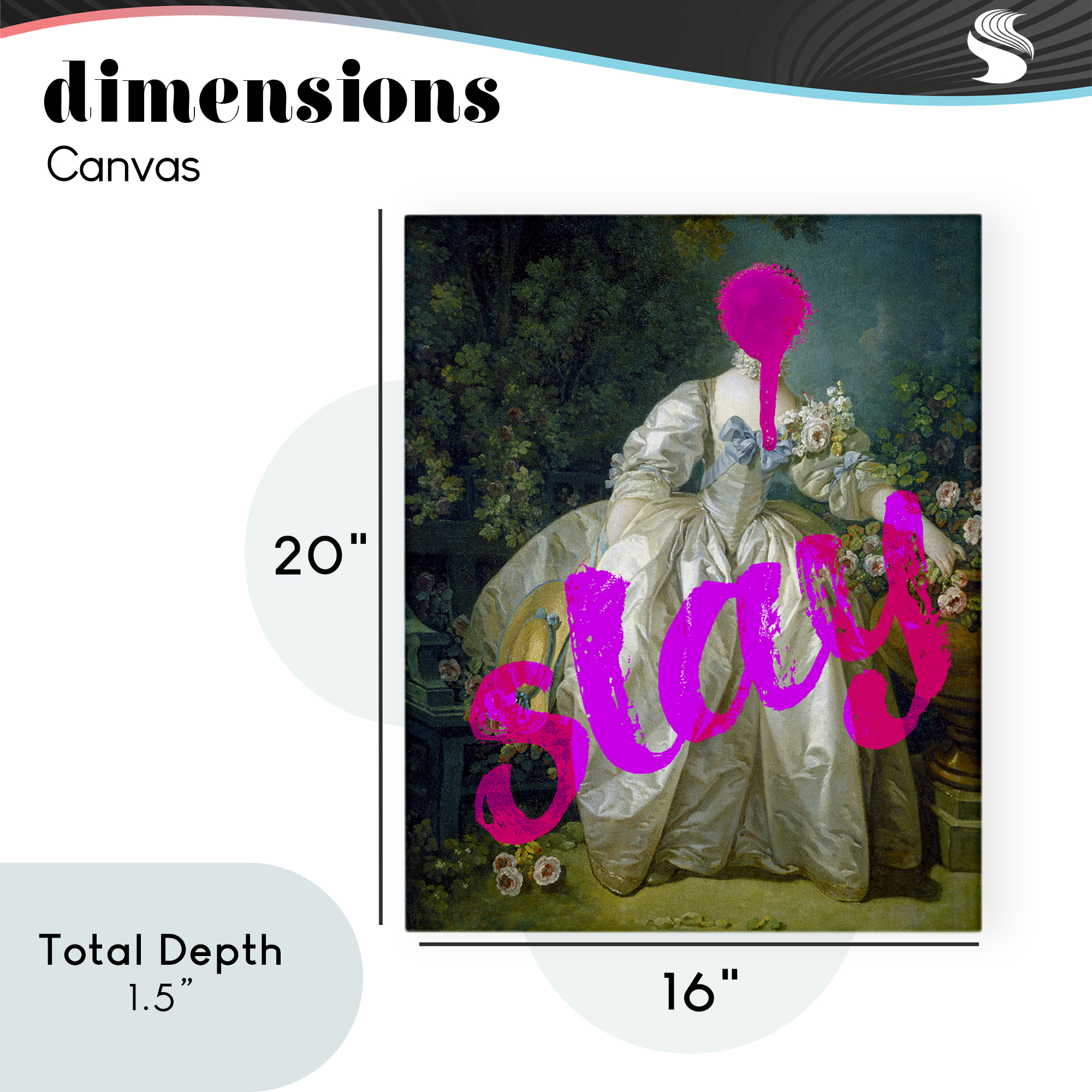 Slay Classical Baroque Gown Canvas Wall Art, design by Lil' Rue