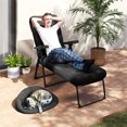 thumbnail image 2 of Outsunny Outdoor Lounge Chair w/ Cushion, Foldable Patio Chair, Black, 2 of 10
