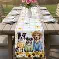 thumbnail image 4 of Spring Dog Table Runner 72 Inches, Sunflower Daisy Botanical Watercolor Bed Runner Dresser Scarves Tabletop for Indoor Outdoor Parties/Ceremony/Banquet, 14" x 72", 4 of 8