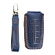 thumbnail image 3 of Con llavero, funda para llavero, llavero automático de 8 botones, funda para llave de coche, funda de piel sintética para mando a distancia Azul, 3 of 9