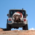thumbnail image 5 of Spare Tire Cover 15inch Chocolate Labrador Santa Hat Christmas Protectors Weatherproof Dust-Proof Xmas Lovely Dogs for Camper Trailer Truck SUV Universal, 5 of 8