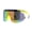 Purple Yellow Oil Slick Mirror, variant on Kush 80s Retro Color Mirror Large Sport Half Rim Shield Sunglasses Yellow Blue Mirror