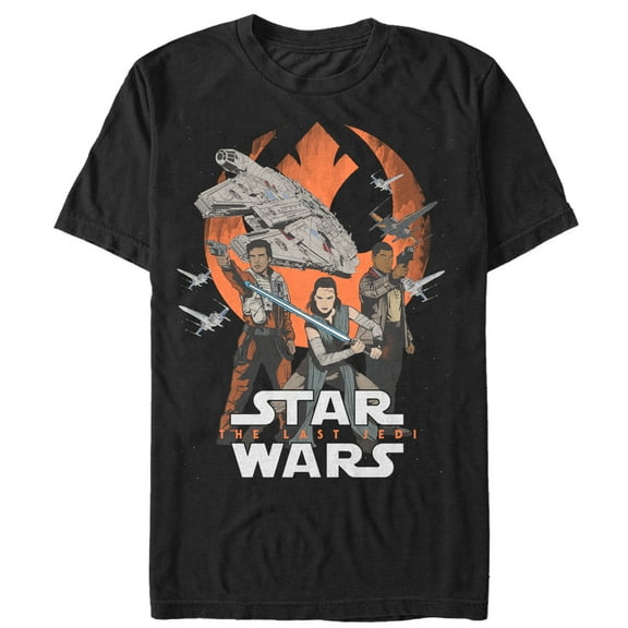 Men's Star Wars The Last Jedi Rebel Trio  Graphic Tee Black X Large