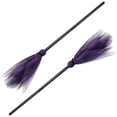 thumbnail image 1 of IMIKEYA 2 escobas de bruja para disfraz de Halloween, accesorios decorativos para fiestas de disfraces, escobas milagrosas para festivales, Halloween y cosplay., 1 of 7