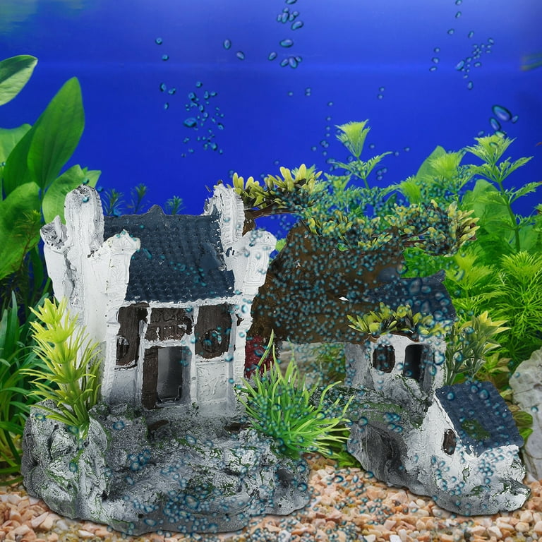Aquarium Decorations, Resin Coral Rock Mountain Cave Fish Tank Decor  Ornaments Fish House For Betta Rest Hide Play Breed(1pcs,multicolour)