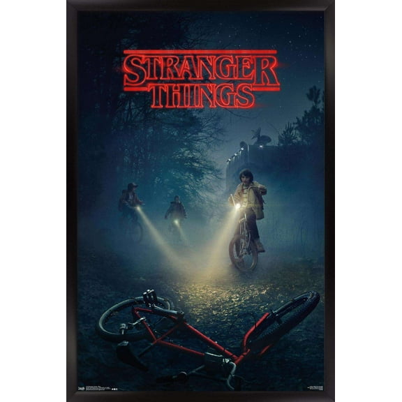 Netflix Stranger Things - Bikes Wall Poster, 14.725" x 22.375", Framed