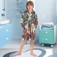 thumbnail image 5 of FORMRS Niños Bathrobe Unisex Hooded Robe Soft Plush Pajamas Sleepwear, Size 4-6T, White Christmas Leaves, 5 of 7
