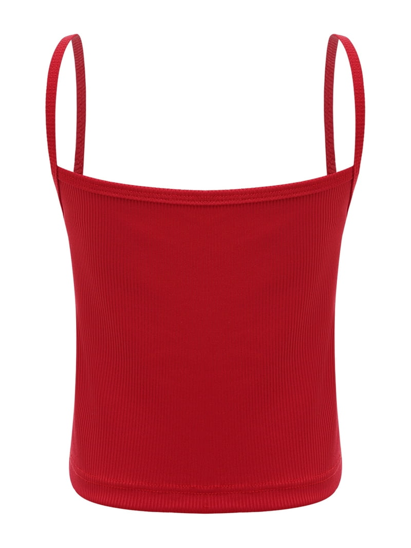 CHICTRY Girls Spaghetti Straps Tank Top Basic Sports Crop Top