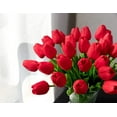 thumbnail image 4 of 30pcs Artificial Tulip Flowers Fake Real Touch Tulips Flower Bouquet for Wedding Arrangements Centerpieces Home Decoration (White), 4 of 5