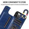 thumbnail image 5 of Wallet Case for iPhone 12 Pro / 12 with Card Holder, Back Folio Flip Premium PU Leather Kickstand Card Slots Case, Double Strong Magnetic Clasp Durable Shockproof Case for iPhone 12 Pro / 12,Darkblue, 5 of 9