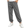 thumbnail image 2 of Bixock Toddler Boys Sweatpants Elastic Waist Jogger Pants Kids Solid Color Side Pocket Loose Breathable Campus Casual Daily Outer Wear Size 11-12Years, 2 of 6