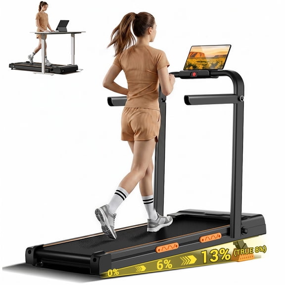 SONITU Powerful 2.5HP Walking Pad with 15% Incline, 6.3MPH Treadmill for Home, Compact Design with LED Display, Supports 300Lbs