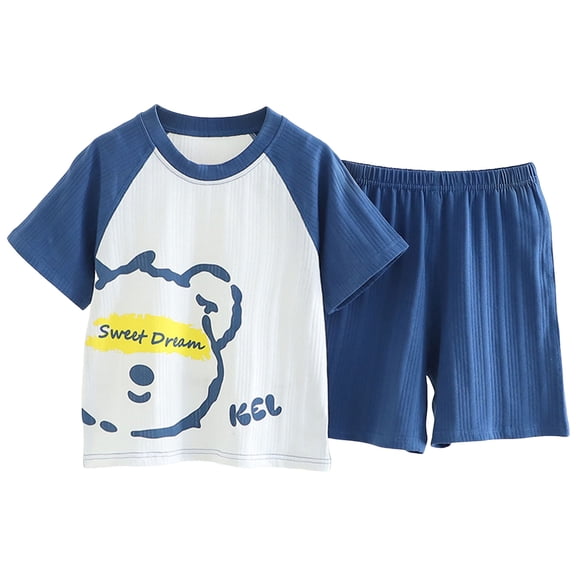 BZOTY Toddler Boy Clothes Cotton Jersey Short Sleeve T-Shirt and Short Clothing Set with Pockets Outfits 2-7T,Size 7-8 Years