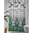 thumbnail image 4 of Sheer Curtains 84 Inches Long, Green Butterfly Flower Semi Sheer Curtains Light Filtering Window Treatment, Stained Glass Dragonfly Floral Plant Privacy Voile Drapes for Living Room 52x84 Inch, 4 of 7