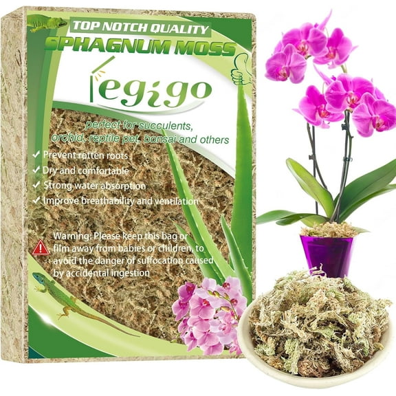 3.5oz Premium Sphagnum Moss Potting Mix- 4 QT Natural Succulent Carnivorous Plants Moss Dried, Plant Growing Medium for Orchid Succulent Sarracenia Orchid Gardening Plants Reptiles