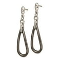 thumbnail image 3 of Chisel Stainless Steel Polished Black Ceramic CZ Dangle Post Earrings, 3 of 4