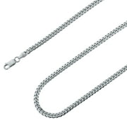 925 Sterling Silver, Miami Cuban Rhodium Plated Chain 4mm Necklace - Hypoallergenic and Tarnish Resistant - By Oliver & Navy
