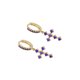 thumbnail image 5 of 2 uds pendientes de aro cruzado Ins pendientes de cristal joyería hipoalergénica de Metal para encontrar mujeres viajes diarios fiestas boda Ropa, zapatos y accesorios Miscelánea Oro Púrpura Qarigey AP016560-01, 5 of 6