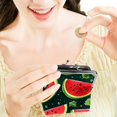 thumbnail image 7 of Watermelon Premium Microfiber Coin Purse with Zinc Alloy Jaws - Stylish & Compact 4.3x4.7 in/11x12 cm Wallet for Men, 7 of 7