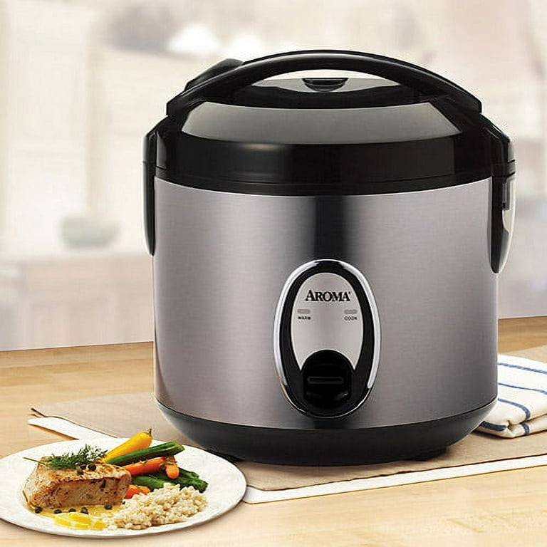 Aroma ARC-914SB 4-Cup Cool-Touch Rice Cooker, Stainless Steel