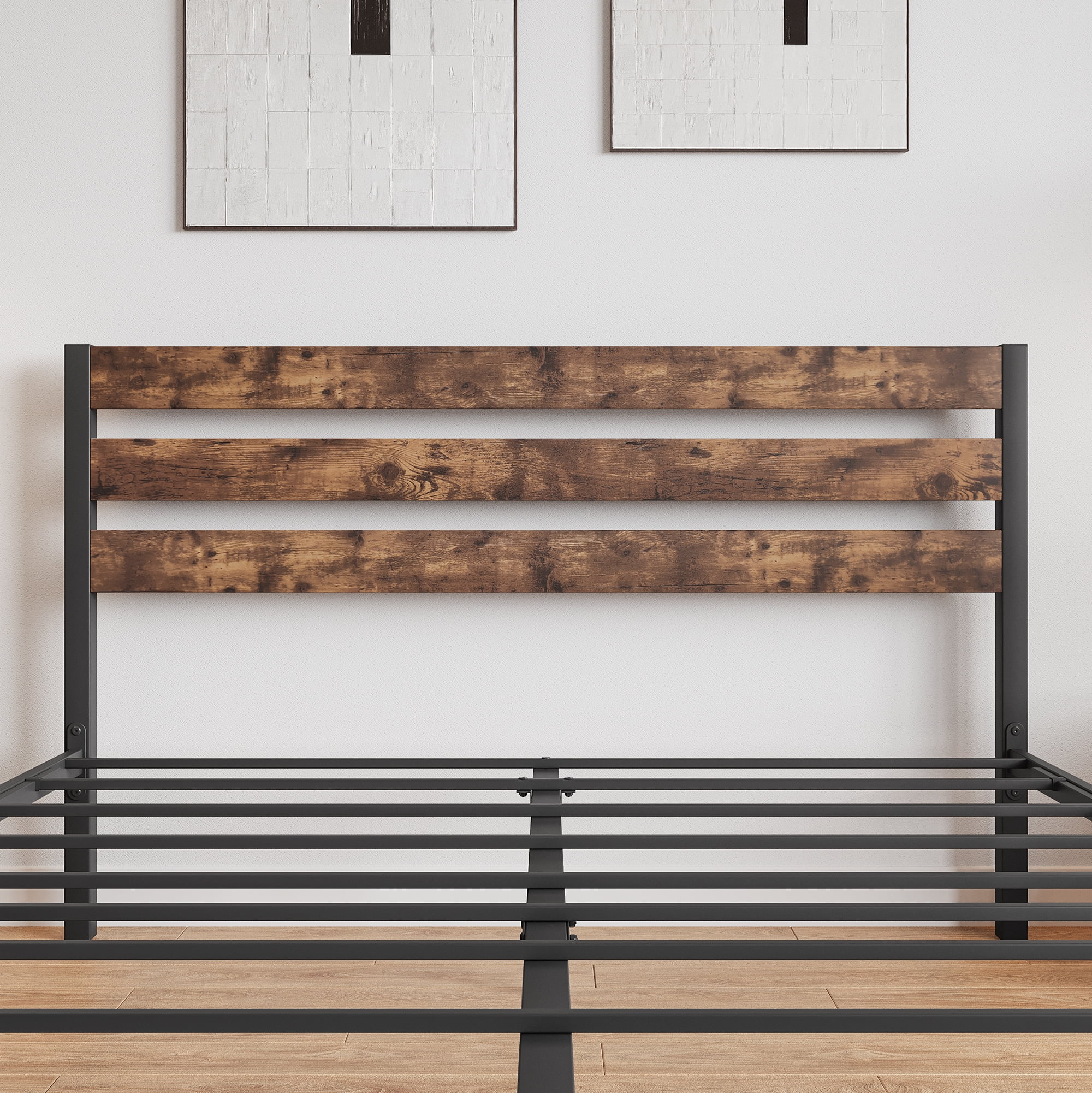 SESSLIFE Queen Size Platform Bed Frame Elegant Design, Heavy Duty Metal Slat Support, Easy Assembly, Non-Slip Without Noise