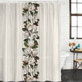 thumbnail image 2 of Botanical Flowers Shower Curtain, Waterproof Shower Curtains for Bathroom, Farmhouse Floral Beige Wooden Grain Washable Fabric Bathtub Curtain Set Bath Decor with 12 Hooks 48"x72", 2 of 8